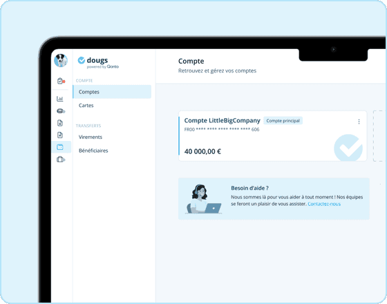 Vous déposez votre capital rapidement via le compte pro Dougs powered by Qonto